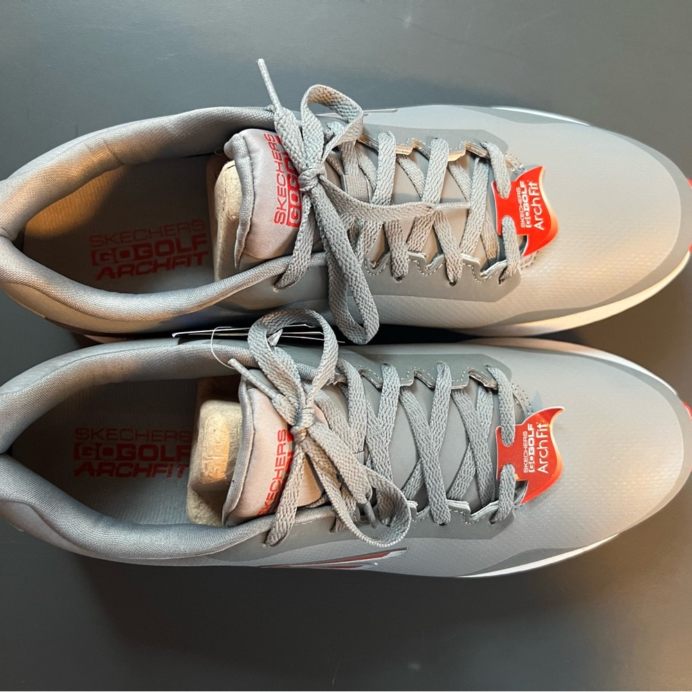 Skechers Gray and Red Golf Shoes - Picture 2 of 5